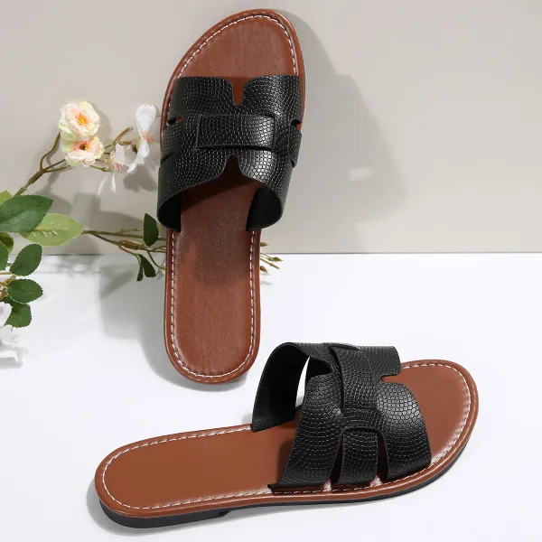FOREIGN TRADE FASHIONABLE  LARGE SIZE FLAT  WOMEN'S SANDALS GB-0H66